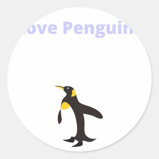 Love Penguins - Penguin Ronde Sticker (Voorkant)