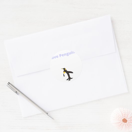 Love Penguins - Penguin Ronde Sticker (Envelop)