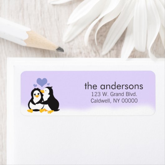 Love Penguins Return Address Labels (Insitu)