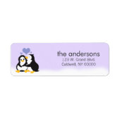 Love Penguins Return Address Labels (Voorkant)