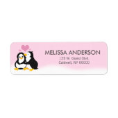 Love Penguins Return Address Labels (Voorkant)