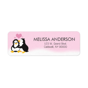 Love Penguins Return Address Labels
