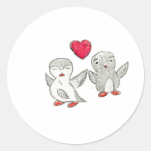 Love Penguins Ronde Sticker