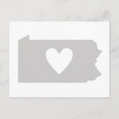 Love Pennsylvania Gray State Map Shape Adore Heart Briefkaart (Voorkant)