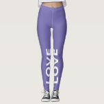 Love Periwinkle Monochrome Classic Text Leggings<br><div class="desc">met jouw tekst. Schrijf alsjeblieft in PETTEN.</div>
