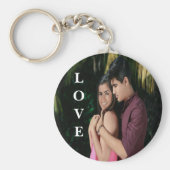 Love Personalized Photo Button Sleutelhanger (Voorkant)