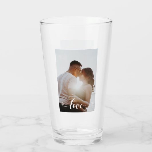 Love Personalized Photo Valentijn Jubileum Glas (Achterkant)