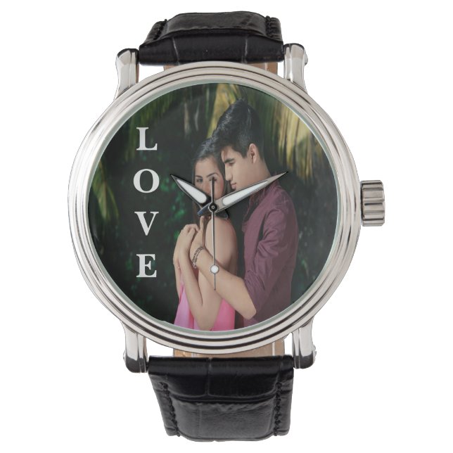 Love Personalized Photo Watch Horloge (Voorkant)