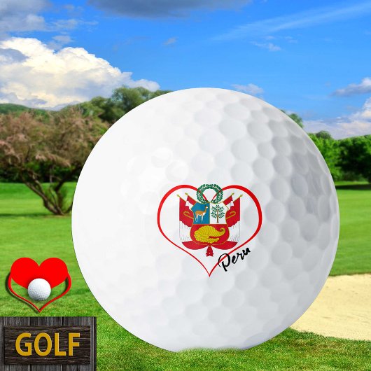 Love Peru Golf Balls, Peruaanse vlag, hart Golfballen