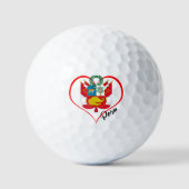 Love Peru Golf Balls, Peruaanse vlag, hart Golfballen (Voorkant)