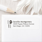 Love Pet Paw Print Brown Grunge Typografie Etiket (Insitu)