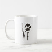 Love Pet Paw Print Brown Grunge Typografie Koffiemok (Links)