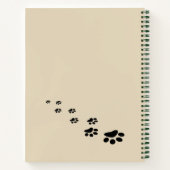 Love Pet Paw Print Brown Grunge Typografie Notitieboek (Achterkant)