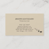 Love Pet Paw Print Brown Grunge Typografie Visitekaartje (Achterkant)