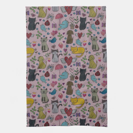 Love Pets Dish Towel Theedoek (Verticaal)