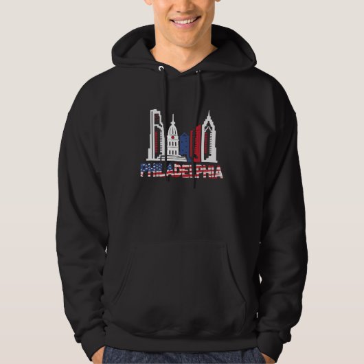 Love Philadelphia Skyline Downtown Cityscape Phill Hoodie (Voorkant)