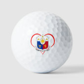 Love Philippines Golf Balls, Philippine flag Heart Golfballen (Voorkant)