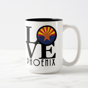 LOVE Phoenix, Arizona Tweekleurige Koffiemok