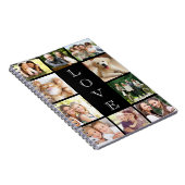 Love Photo Collage Black Notitieboek (Rechterzijde)
