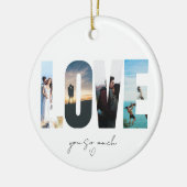 LOVE Photo Collage Christmas Keramisch Ornament (Links)