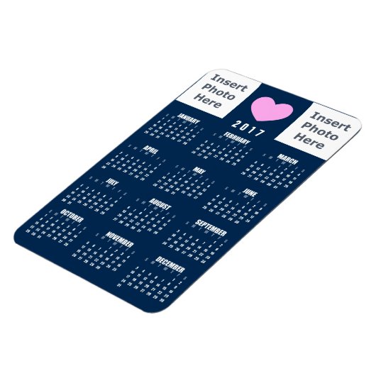 Love Photo Collage Sjabloon - 2017 Calendar Magnet Magneet (Linkerzijde)