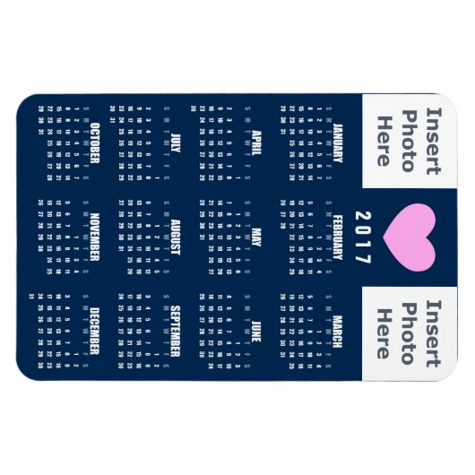 Love Photo Collage Sjabloon - 2017 Calendar Magnet Magneet (Horizontaal)