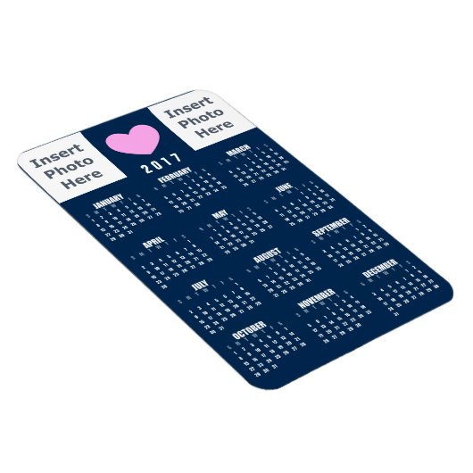 Love Photo Collage Sjabloon - 2017 Calendar Magnet Magneet (Rechterzijde)