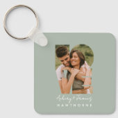Love Photo Eenvoudig Modern Gepersonaliseerd Gift  Sleutelhanger (Voorkant)