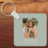 Love Photo Eenvoudig Modern Gepersonaliseerd Gift  Sleutelhanger (Voorkant)