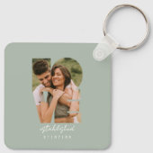 Love Photo Eenvoudig Modern Gepersonaliseerd Gift  Sleutelhanger (Achterkant)