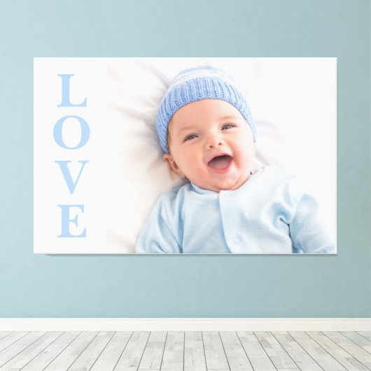 Love Photo Keepomwille Blue Typography Canvas (Insitu (Houten vloer))
