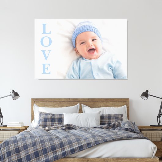 Love Photo Keepomwille Blue Typography Canvas (Insitu (Slaapkamer))