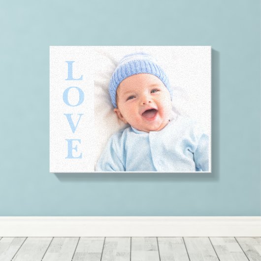 Love Photo Keepomwille Blue Typography Canvas (Insitu (Houten vloer))