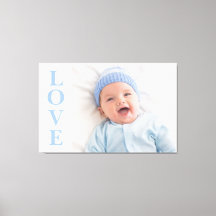 Love Photo Keepomwille Blue Typography Canvas