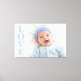 Love Photo Keepomwille Blue Typography Canvas Afdruk