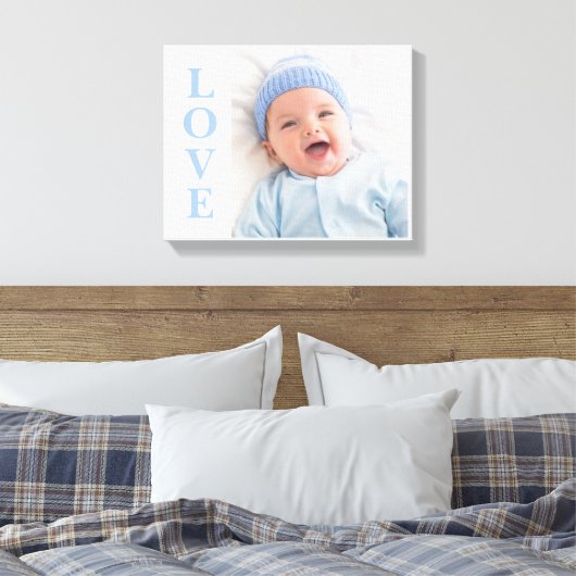 Love Photo Keepomwille Blue Typography Canvas Afdruk (Insitu (Slaapkamer))
