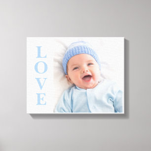 Love Photo Keepomwille Blue Typography Canvas Afdruk