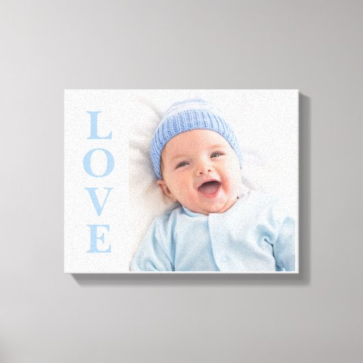 Love Photo Keepomwille Blue Typography Canvas Afdruk (Voorkant)