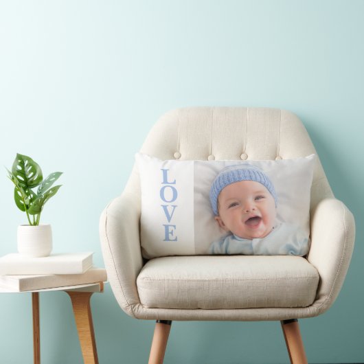 Love Photo Keepomwille Blue Typography Kussen (Stoel)