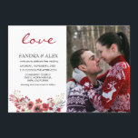 Love Photo Marsala Floral Wedding Invitation Card Kaart<br><div class="desc">Love Photo Marsala Floral Wedding Invitation Card</div>