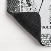 Love photo simple modern personalised gift silver muismat (Hoek)