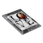 Love photo simple modern personalised gift silver notitieboek (Rechterzijde)