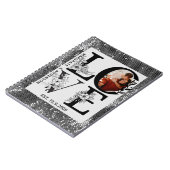 Love photo simple modern personalised gift silver notitieboek (Linkerzijde)