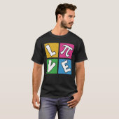 LOVE PI Pop Art Wiskunde Design T-shirt (Voorkant volledig)