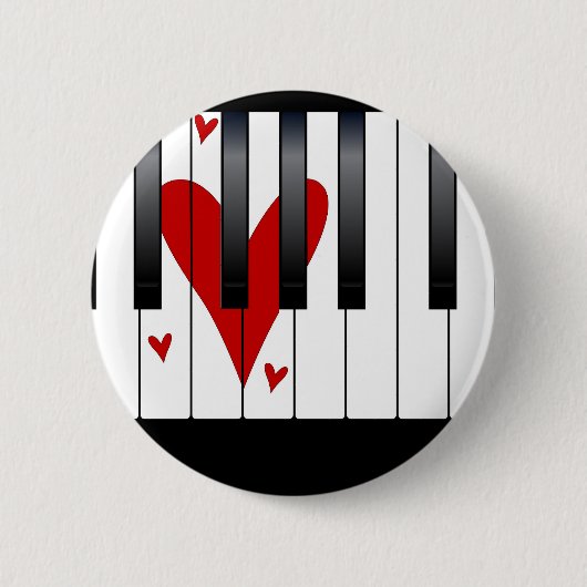 Love Piano Ronde Button 5,7 Cm (Voorkant)