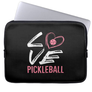 Love Pickleball Heart Pickle Ball Vrouwen Meisjes Laptop Sleeve