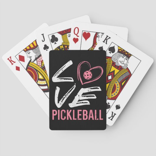 Love Pickleball Heart Pickle Ball Vrouwen Meisjes  Pokerkaarten (Achterkant)