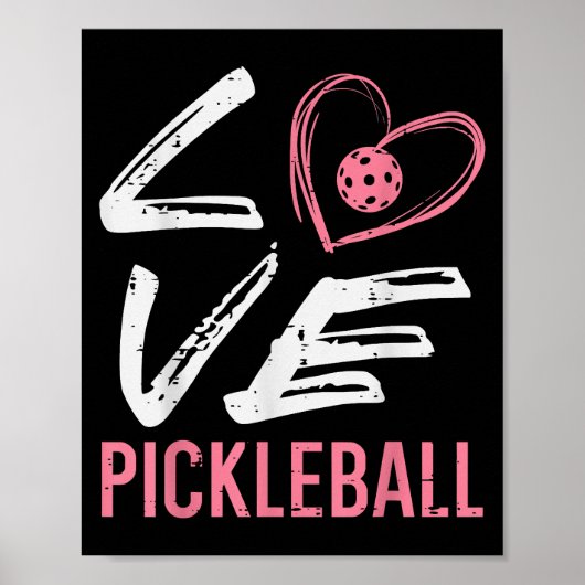 Love Pickleball Heart Pickle Ball Vrouwen Meisjes  Poster (Voorkant)
