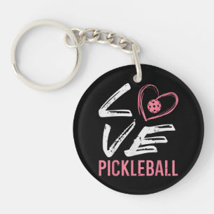 Love Pickleball Heart Pickle Ball Vrouwen Meisjes Sleutelhanger