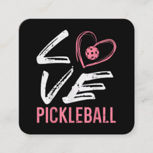 Love Pickleball Heart Pickle Ball Vrouwen Meisjes  Vierkante Visitekaartje